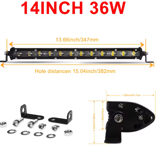 Προβολέας 8D- 35εκ 6000K/36W για αυτοκίνητα/off road/φορτηγά 1τμχ