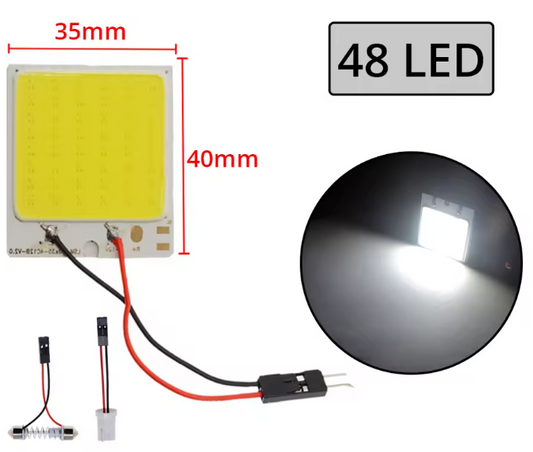 LED Φωτιστικο Εσωτερικού Χώρου Αυτοκινήτου 48 LEDs -T10/Ba9s/Festoon adapters