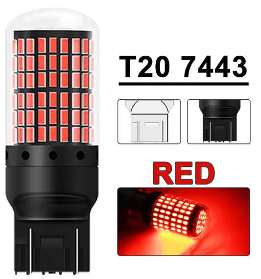 Λάμπες LED Canbus T20 διπολικη -2τμχ σε χρωμα ΚΟΚΚΙΝΟ