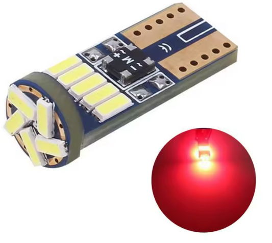 Λάμπα LED T10 CANBUS– 6W /300Lm/ΚΟΚΚΙΝΟ 1τμχ