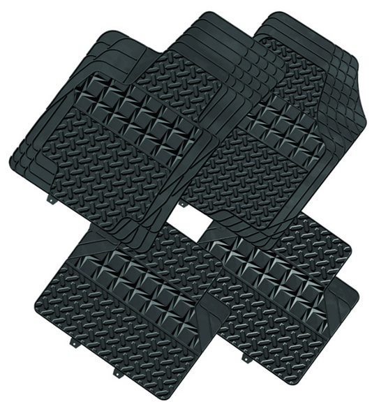 Βαρέως Τύπου Λαστιχένια Πατάκια Αυτοκινήτου Universal – Αντιολισθητικά με Κοψίματα & Άρωμα Λεμονιού