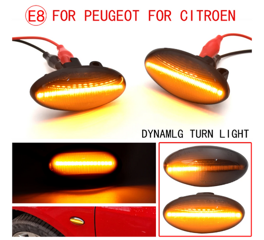 Φλας Led Dynamic για PEUGEOT/CITROEN- 2 Τμχ SMOKED
