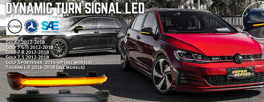 Φλας Led Dynamic για VW GOLF MK7/TOURAN- 2 Τμχ SMOKED