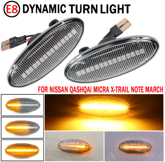 Φλας Led Dynamic για NISSAN- 2 Τμχ CRYSTAL