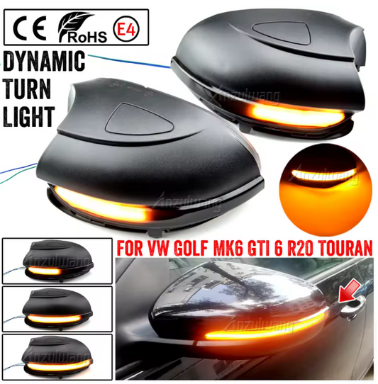 Φλας Led Dynamic για VW GOLF MK6/TOURAN- 2 Τμχ SMOKED