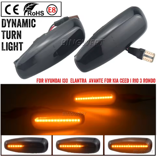 Φλας Led Dynamic για HYUNDAI/KIA- 2 Τμχ SMOKED