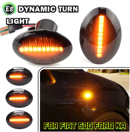 Φλας Led Dynamic για FIAT 500/FORD KA/LANCIA/ALFA ROMEO 4C- 2 Τμχ SMOKED