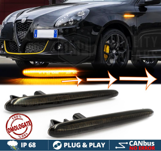Φλας Led Dynamic για ALFA ROMEO GIULIETTA- 2 Τμχ SMOKED
