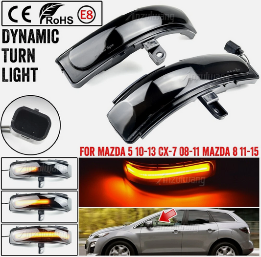 Φλας Led Dynamic για Mazda CX-7/ 5 / 8 MPV- 2 Τμχ SMOKED