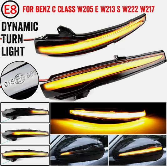 Φλας Led Dynamic για MERCEDES W205/W222/GLC/W213- 2 Τμχ SMOKED