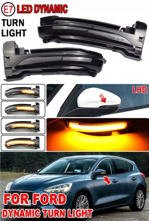 Φλας Led Dynamic για FORD FOCUS MK4 - 2 Τμχ SMOKED