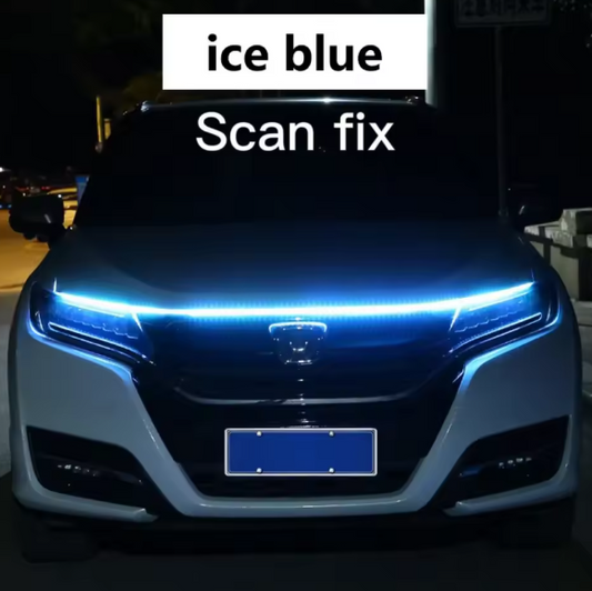 Δυναμική LED Λωρίδα Φωτισμού DRL Αυτοκινήτου 180cm –Φωτα Ημέρας με Εφέ Σάρωσης-ΜΠΛΕ ΠΑΓΟΥ 8000Κ