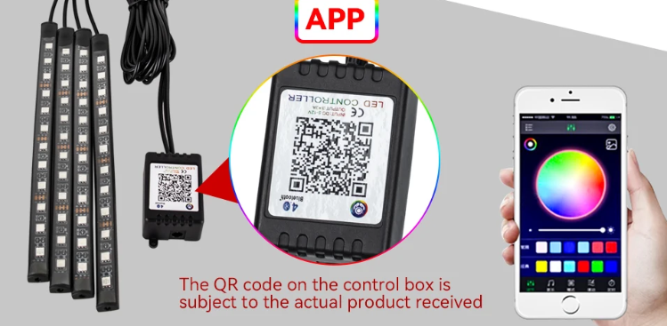 LED RGB Φωτισμός Ambient Light Kit Μέσω app & Μουσική Λειτουργία – 12V-Universal LED RGB Φωτισμός Ambient Light Kit Μέσω app & Μουσική Λειτουργία – 12V-Universal