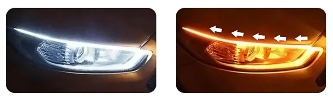 Flexible LED DRL -Φωτα ημέρας με Δυναμικό Φλας – Λευκό/Κίτρινο – 12V Flexible LED DRL -Φωτα ημέρας με Δυναμικό Φλας – Λευκό/Κίτρινο – 12V