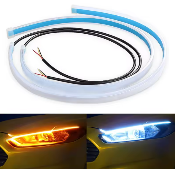 Flexible LED DRL -Φωτα ημέρας με Δυναμικό Φλας – Λευκό/Κίτρινο – 12V Flexible LED DRL -Φωτα ημέρας με Δυναμικό Φλας – Λευκό/Κίτρινο – 12V