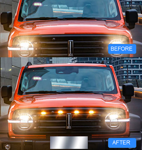 LED Φώτα Γρίλιας Αυτοκινήτου DRL- 12V – Universal, Πορτοκαλί , Αδιάβροχα, 4 Τμχ LED Φώτα Γρίλιας Αυτοκινήτου DRL- 12V – Universal, Πορτοκαλί , Αδιάβροχα, 4 Τμχ