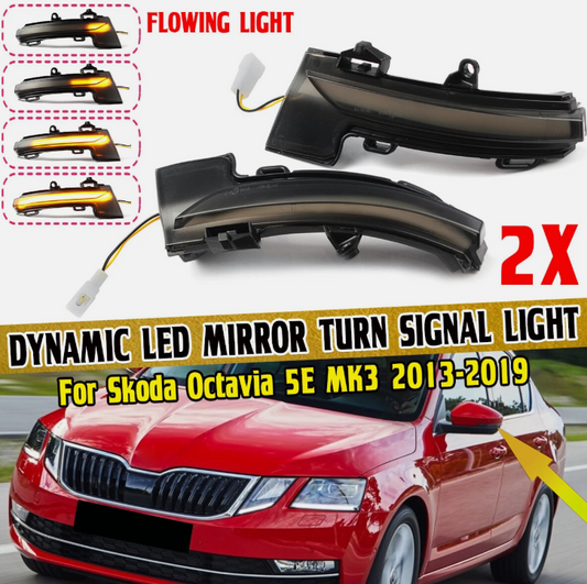 Φλας Led Dynamic για SKODA OCTAVIA 5E / VW T-ROC / VW T-CROSS - 2 Τμχ SMOKED