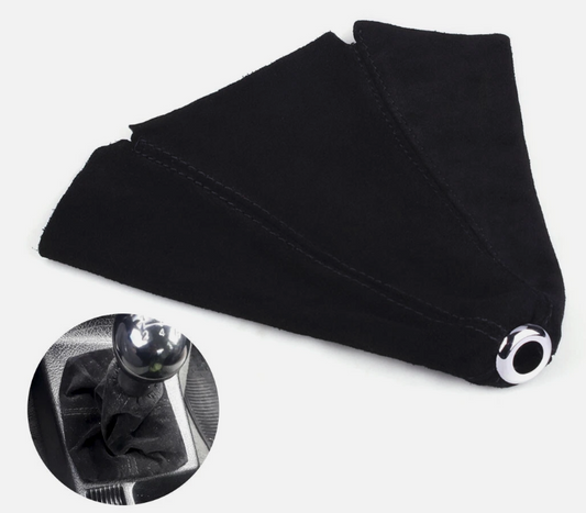 Universal Κάλυμμα / Φουσκα Λεβιέ Ταχυτήτων Αυτοκινήτου - suede alcantara - Μαυρη Ραφή