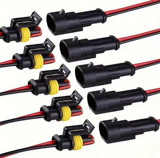 Φίσες Στεγανές Αυτοκινήτου 2 Pin 2.8mm – Σετ 10 Τεμαχίων Αδιάβροχων Συνδέσμων