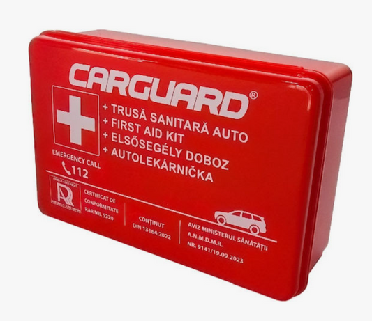 Κουτί Πρώτων Βοηθειών Αυτοκινήτου CARGUARD - Φαρμακειο DIN 13164 – Πλήρες & Αναβαθμισμένο Kit