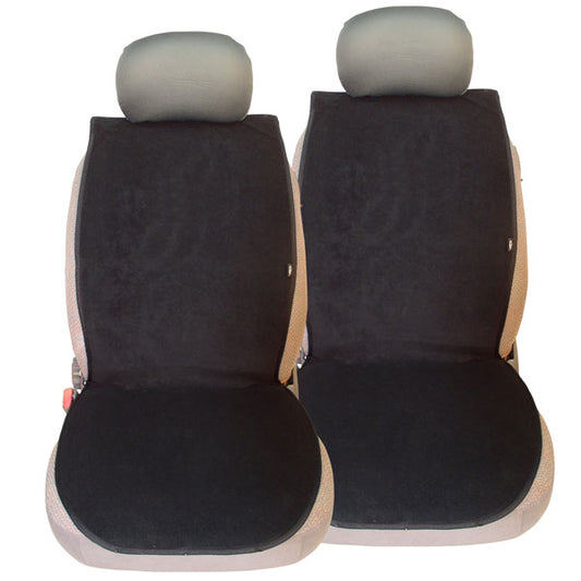 Πλατοκαθίσματα Αυτοκινήτου Πετσέτα 2 Τεμαχίων – Άνεση & Προστασία -Μαυρο χρωμα