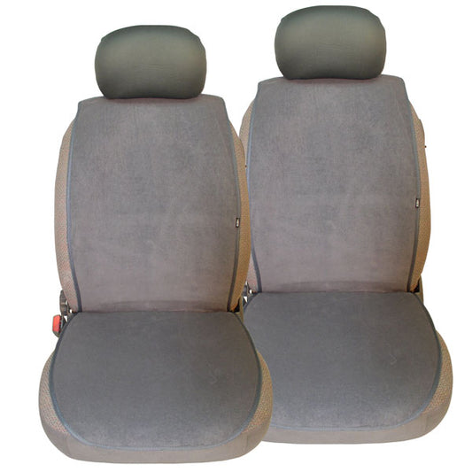 Πλατοκαθίσματα Αυτοκινήτου Πετσέτα 2 Τεμαχίων – Άνεση & Προστασία-Γκρι χρωμα