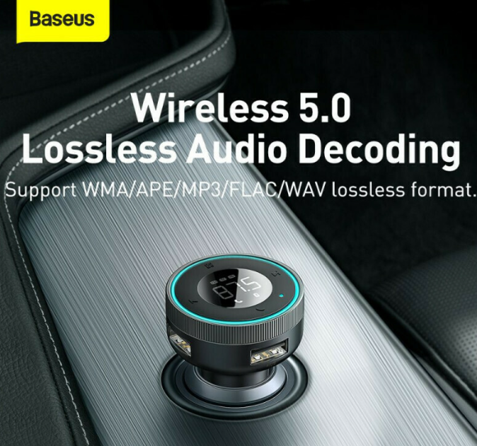 Baseus Fm Transmitter Αυτοκινήτου με Bluetooth/AUX/USB/MicroSD Γρήγορης Φόρτισης