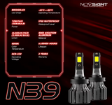 NOVSIGHT LED H7 12V/24V-72W/10000LM/6000K