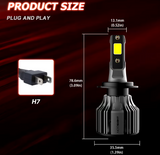 NOVSIGHT LED H7 12V/24V-72W/10000LM/6000K