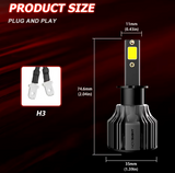 NOVSIGHT LED H3 12V/24V-72W/10000LM/6000K