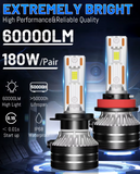 Dualvision K5C H7 LED Λαμπες– 180W/60000LM/6000K