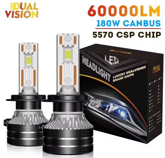 Dualvision K5C H7 LED Λαμπες– 180W/60000LM/6000K