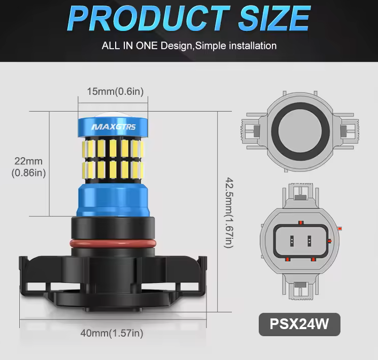 Λαμπες MAXGTRS LED PSX24W Canbus 6000K-2τμχ