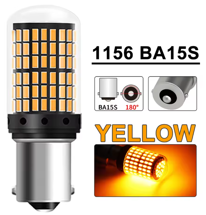 Λάμπες  LED Canbus BA15S -2τμχ σε χρωμα ΠΟΡΤΟΚΑΛΙ