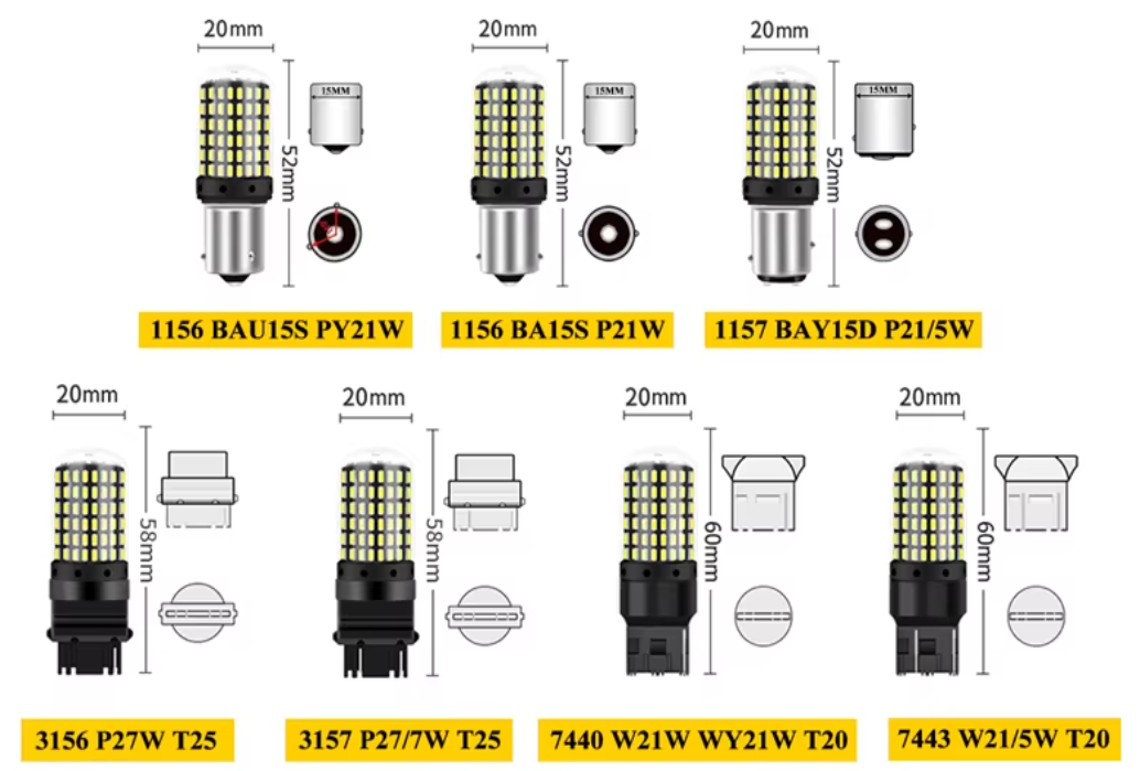 Λάμπες  LED Canbus BA15S-2τμχ σε χρωμα ΚΟΚΚΙΝΟ