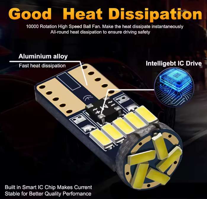 Λάμπα LED T10 CANBUS– 6W /300Lm/ΚΟΚΚΙΝΟ 1τμχ