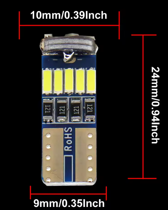 Λάμπα LED T10 CANBUS– 6W /300Lm/ΠΡΑΣΙΝΟ 1τμχ