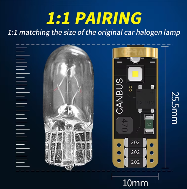 Λάμπα LED T10 CANBUS– 2.5W /450Lm/ΛΕΥΚΟ 6000K 2τμχ