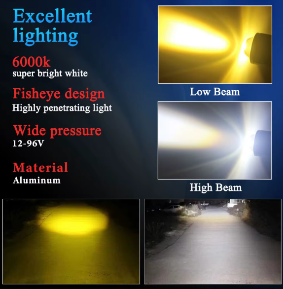 Λάμπα LED Μοτοσυκλέτας P15 | Hi/Lo Beam | 1000LM | 6500K 1τμχ