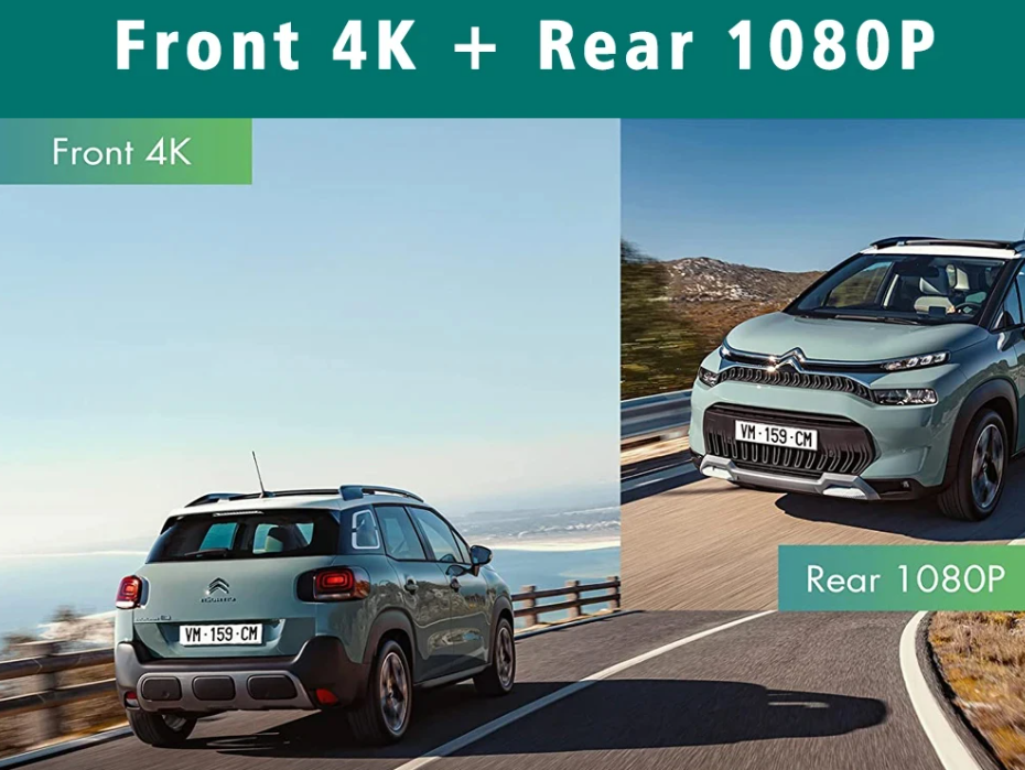DVR Κάμερα Αυτοκινήτου 4K με CarPlay, Android Auto, GPS & WiFi – Καταγραφή & 24ωρη Παρακολούθηση