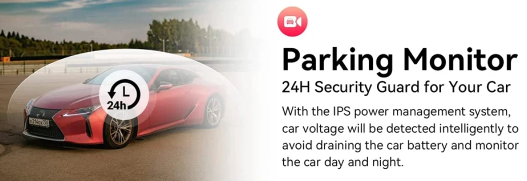 DVR Κάμερα Αυτοκινήτου 4K με CarPlay, Android Auto, GPS & WiFi – Καταγραφή & 24ωρη Παρακολούθηση