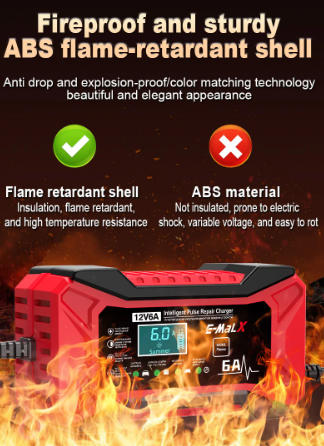 Έξυπνος Φορτιστής Μπαταρίας αυτοκινήτου 12V/6A με LCD & Λειτουργία Επισκευής 220V