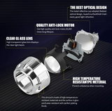 2.5" Projector Lens Kit – Ισχυρός Φωτισμός με Κοφτή Δέσμη & Μεγάλη Εμβέλεια-Ασημι-2τμχ