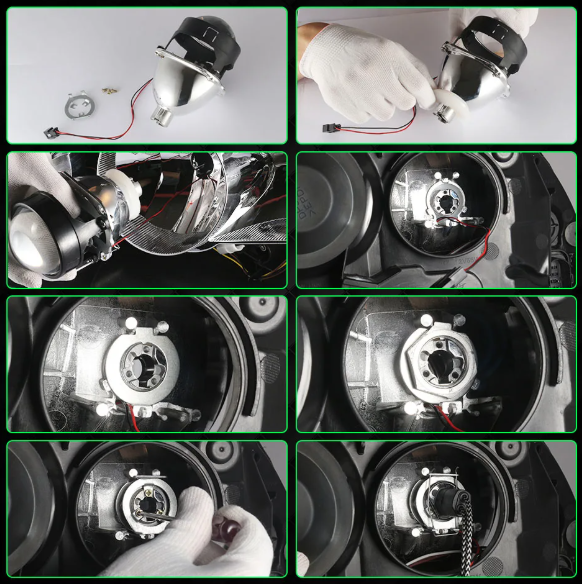 2.5" Projector Lens Kit – Ισχυρός Φωτισμός με Κοφτή Δέσμη & Μεγάλη Εμβέλεια-Ασημι-2τμχ