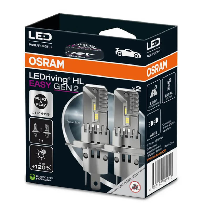 Λάμπες LED H4/H19 Osram LEDriving Gen2 6500K - Σετ 2τμχ