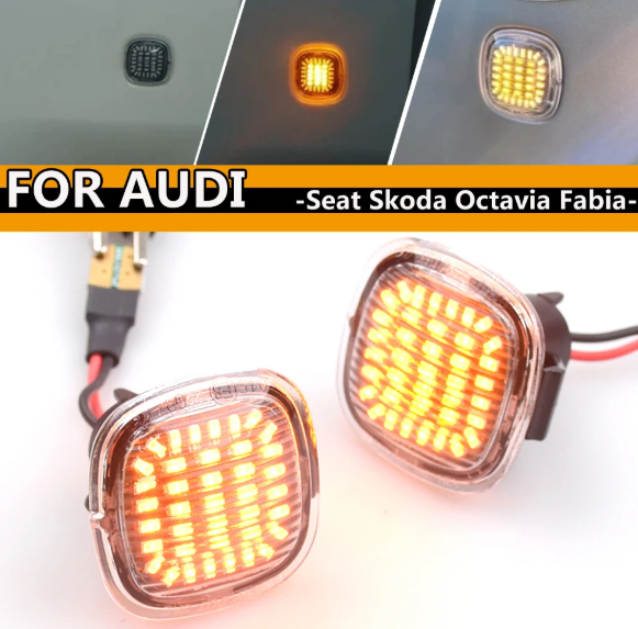 Φλας Led Dynamic για AUDI-SEAT-SKODA- 2 Τμχ CRYSTAL