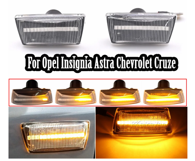Φλας Led Dynamic για 0PEL-CHEVROLET- 2 Τμχ CRYSTAL