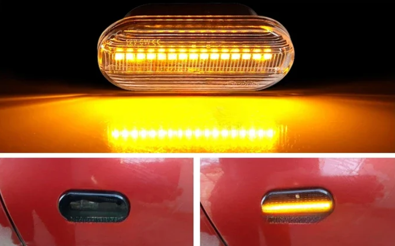 Φλας Led Dynamic για VW-FORD-SEAT-SKODA- 2 Τμχ SMOKED