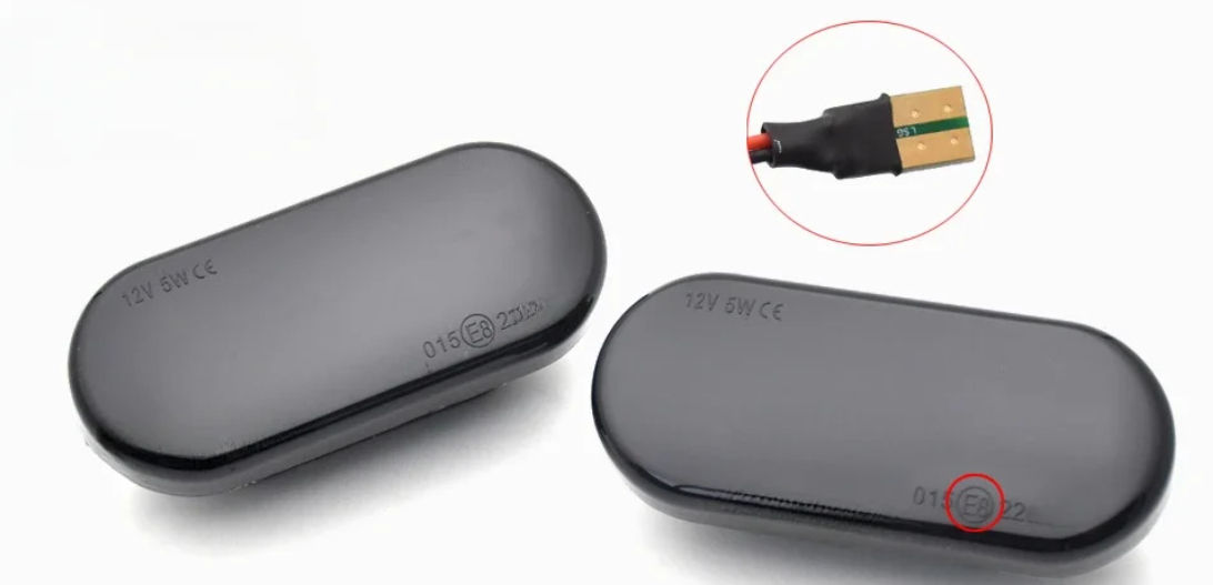 Φλας Led Dynamic για VW-FORD-SEAT-SKODA- 2 Τμχ SMOKED