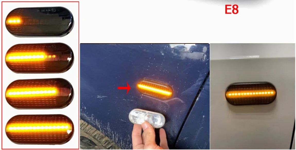 Φλας Led Dynamic για AUDI - 2 Τμχ SMOKED